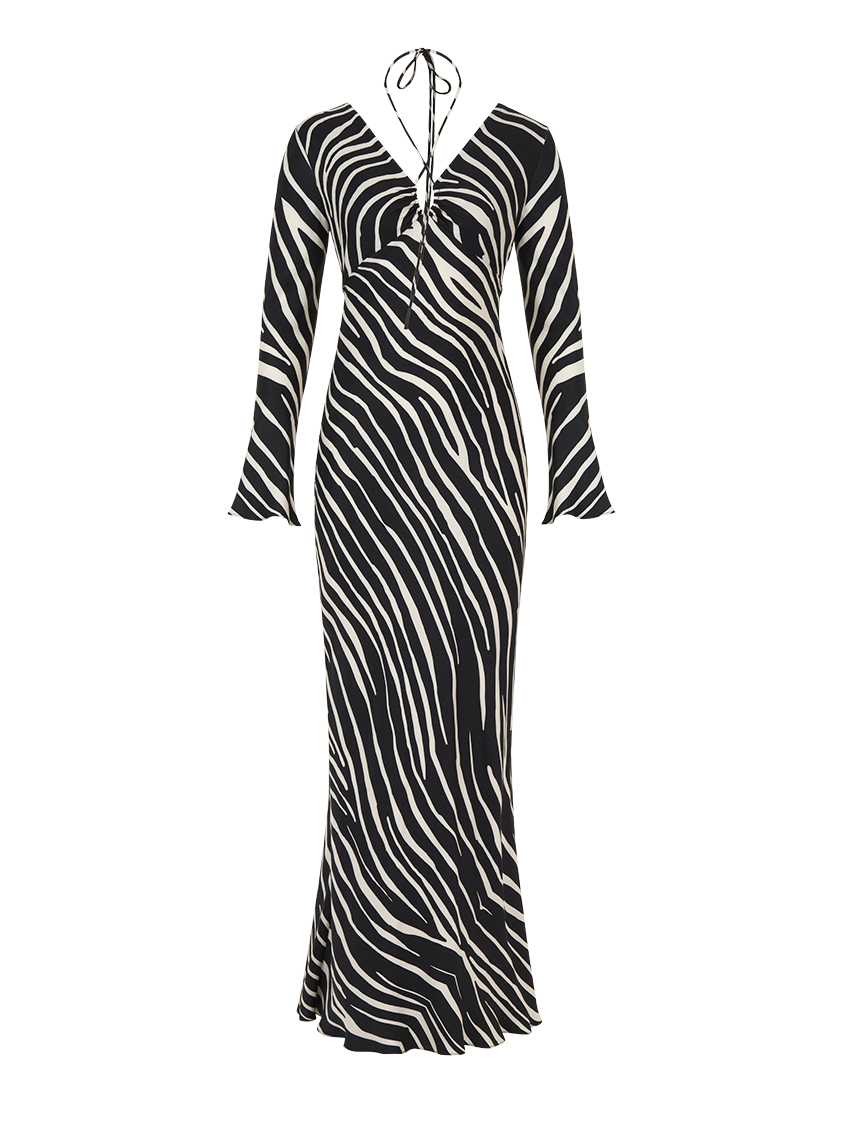 Nocturne Zebra Desen Elbise. 5