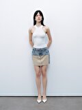 Nocturne Yıkama Efektli Mini Denim Etek