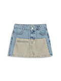 Nocturne Yıkama Efektli Mini Denim Etek