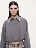 Nocturne Ekose Gömlek Detaylı Sweatshirt