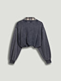 Nocturne Ekose Gömlek Detaylı Sweatshirt