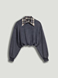 Nocturne Ekose Gömlek Detaylı Sweatshirt