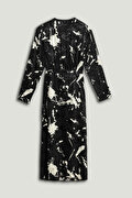 Nocturne Desenli Maxi Elbise