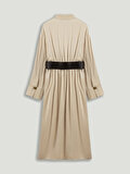 Nocturne Drape Detaylı Kemerli Maxi Elbise