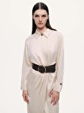 Nocturne Drape Detaylı Kemerli Maxi Elbise