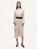 Nocturne Drape Detaylı Kemerli Maxi Elbise