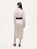 Nocturne Drape Detaylı Kemerli Maxi Elbise