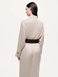 Nocturne Drape Detaylı Kemerli Maxi Elbise