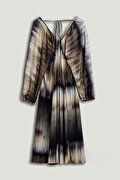 Nocturne Batik Desenli Maxi Elbise