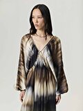 Nocturne Batik Desenli Maxi Elbise