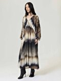 Nocturne Batik Desenli Maxi Elbise
