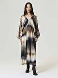 Nocturne Batik Desenli Maxi Elbise