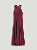 Nocturne Halter Yaka Sırt Detaylı Maxi Elbise