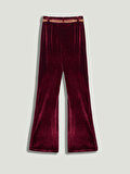 Nocturne Kemerli Bootcut Kadife Pantolon
