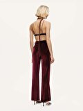 Nocturne Kemerli Bootcut Kadife Pantolon