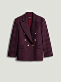 Nocturne Kruvaze Çizgili Blazer Ceket