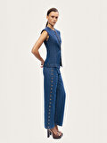 Nocturne Metal Düğme Detaylı Denim Pantolon