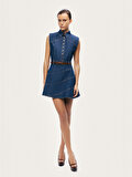 Nocturne Kemer Detaylı Mini Denim Elbise