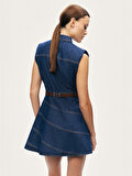 Nocturne Kemer Detaylı Mini Denim Elbise