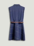 Nocturne Kemer Detaylı Mini Denim Elbise