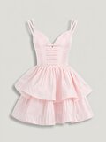 Nocturne Fiyonk Detaylı Mini Tafta Elbise