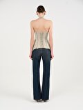 Nocturne Yılan Desenli Balenli Korse Body