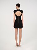 Nocturne Sırt Dekolteli Mini Denim Elbise