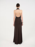 Nocturne Drape Detaylı Halter Yaka Maxi Elbise