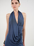 Nocturne Drape Detaylı Halter Yaka Maxi Elbise