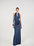 Nocturne Drape Detaylı Halter Yaka Maxi Elbise