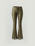 Nocturne Yılan Desenli Flare Pantolon