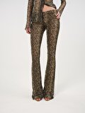 Nocturne Yılan Desenli Flare Pantolon