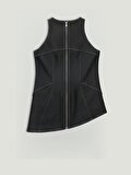 Nocturne Halter Yaka Denim Bluz