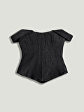 Nocturne Korse Görünümlü Denim Büstiyer