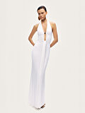 Nocturne Drape ve Aksesuarlı Maxi Elbise