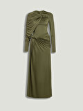 Nocturne Drape ve Burgu Detaylı Maxi Elbise