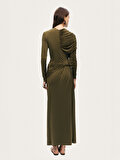 Nocturne Drape ve Burgu Detaylı Maxi Elbise