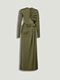Nocturne Drape ve Burgu Detaylı Maxi Elbise
