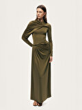 Nocturne Drape ve Burgu Detaylı Maxi Elbise