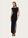Nocturne Drape Detaylı Yırtmaçlı Maxi Elbise