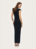 Nocturne Drape Detaylı Yırtmaçlı Maxi Elbise