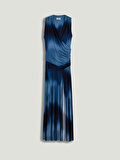 Nocturne Batik Desenli Yırtmaçlı Maxi Elbise