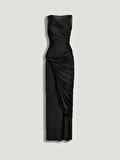 Nocturne Burgu ve Drape Detaylı Maxi Elbise