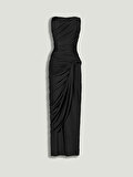 Nocturne Burgu ve Drape Detaylı Maxi Elbise
