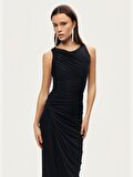 Nocturne Burgu ve Drape Detaylı Maxi Elbise