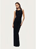 Nocturne Burgu ve Drape Detaylı Maxi Elbise