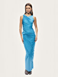 Nocturne Burgu ve Drape Detaylı Maxi Elbise
