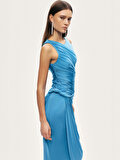 Nocturne Burgu ve Drape Detaylı Maxi Elbise