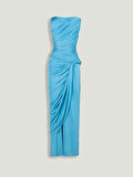 Nocturne Burgu ve Drape Detaylı Maxi Elbise