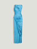 Nocturne Burgu ve Drape Detaylı Maxi Elbise